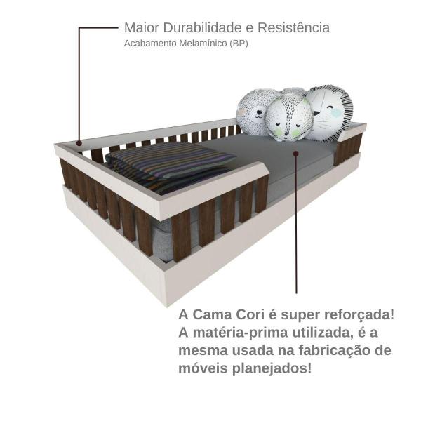 Imagem de Cama Infantil Montessoriana Solteiro Cori Yescasa Branco/Ameixa Negra