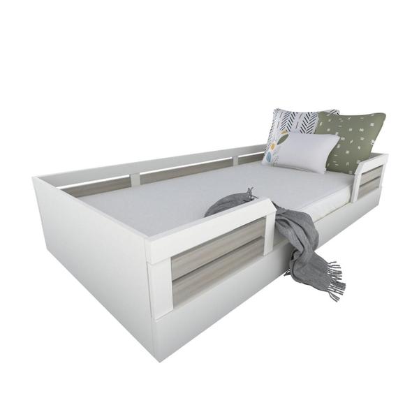 Imagem de Cama Infantil Montessoriana Solteiro Lua Yescasa Branco/Geneve