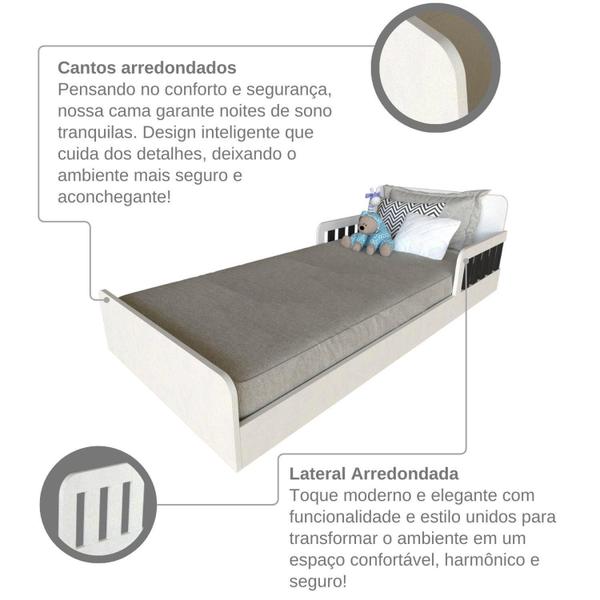 Imagem de Cama Infantil Montessoriana Solteiro New Cori Yescasa Branco/Preto