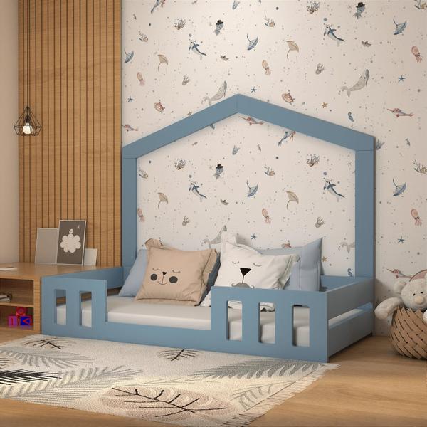 Imagem de Cama Infantil Montessoriana Solteiro Play Com Casinha - Timber Móveis