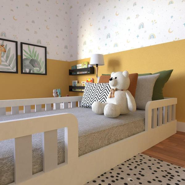 Imagem de Cama Infantil Montessoriana Solteiro Sol Yescasa Branco/Cinza Cristal