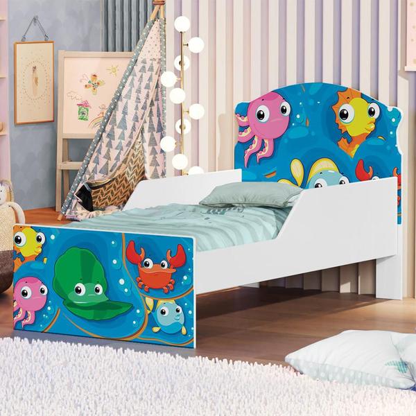 Imagem de Cama Infantil Peixinhos Com Colchão