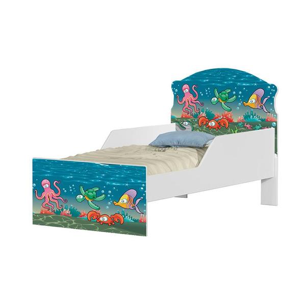 Imagem de Cama Infantil Peixinhos no Mar Com Colchão