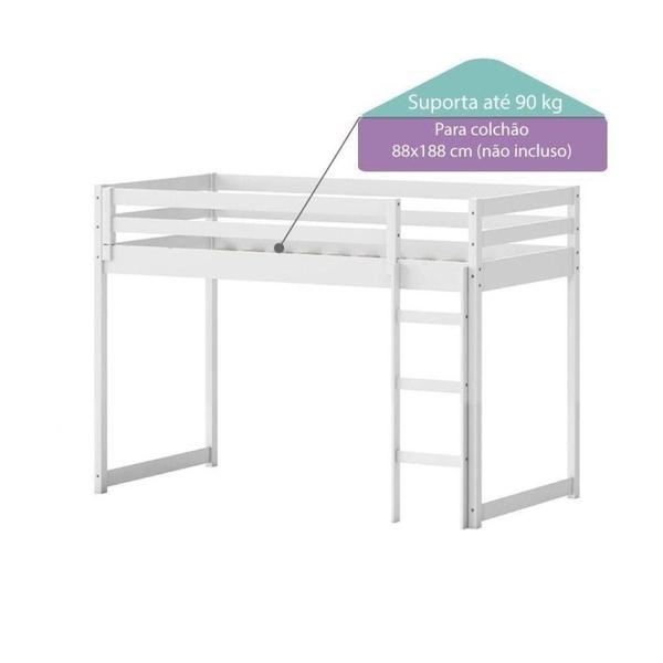 Imagem de Cama infantil Prime Alta II com Tenda Branco/Creme -Casatema