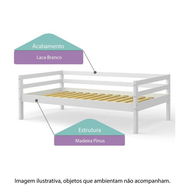 Imagem de Cama Infantil Prime Madeira Maciça e Acabamento em Laca  Casatema