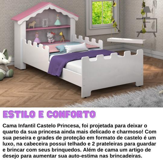 Imagem de Cama Infantil Princesa Mini Cama Magia Branco/Rosa