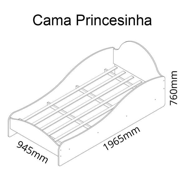 Imagem de Cama Infantil Princesinha Gelius Móveis Pink Ploc