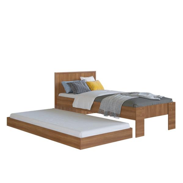 Cama Infantil Solteiro com Cama Auxiliar Los Angeles Nogal - Art in Móveis Imagem de Cama Infantil Solteiro com Cama Auxiliar Los Angeles Nogal