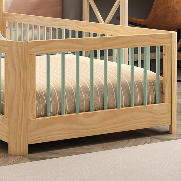 Imagem de Cama Infantil Solteiro Montessoriano Wave com Rattan Casatema