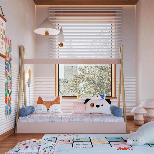 Imagem de Cama Infantil tipo Cabana Montessoriana Rosa