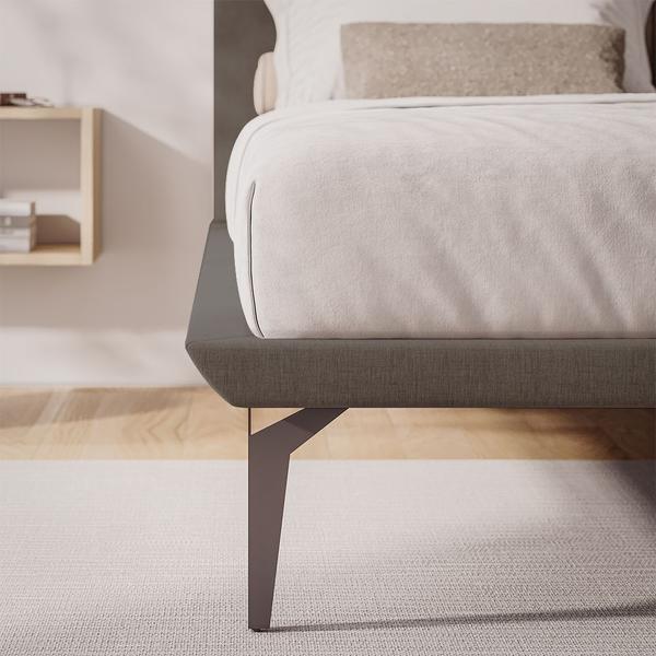 Cama Japonesa Toquio Queen com Cabeceira Almofada Linho Marrom - ARTE ESTOFADOS Imagem de Cama Japonesa Toquio Queen com Cabeceira Almofada Linho Marrom