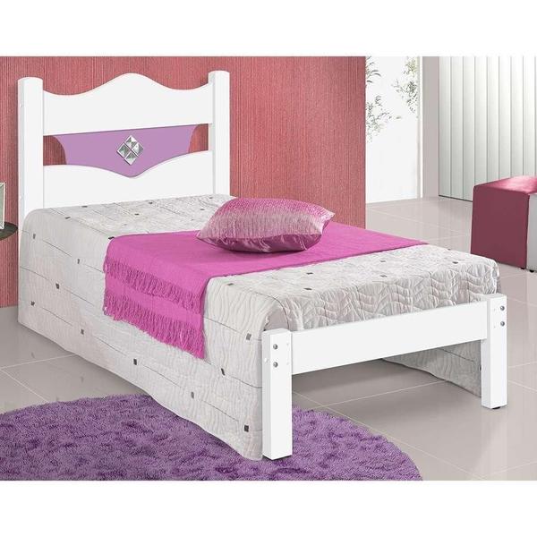 Imagem de Cama Julia Solteiro Branco/Azul/Rosa/Lilas - Carmolar