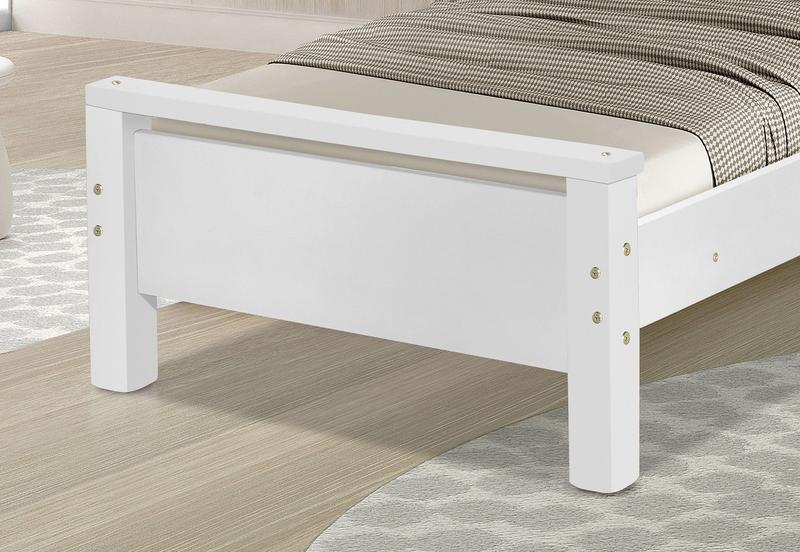 Imagem de cama juvenil branco com colchão mdf e pes de madeira tamanho infantil mini cama