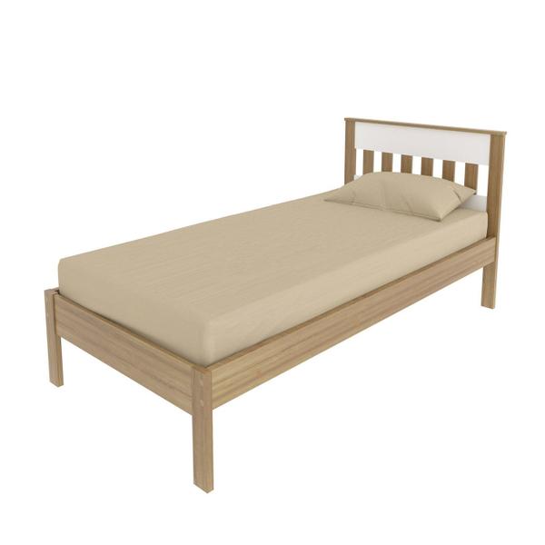 Imagem de Cama Juvenil Solteiro 196x96,7x92cm Alaska Espresso Móveis Amêndoa/Branco