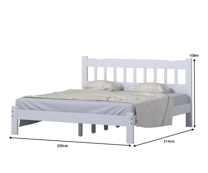 Imagem de Cama King Size Madeira Reforçada Perola Cor Branco