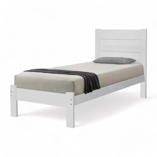 Cama Lara Solteiro Branco com Colchão Atraente - Atraente Móveis Imagem de Cama Lara Solteiro Branco com Colchão Atraente