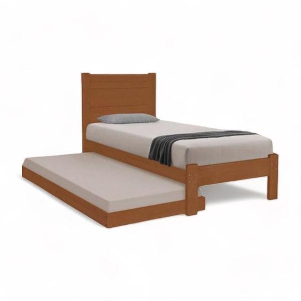Cama Lara Solteiro Castanho com Auxiliar Atraente - Atraente Móveis Imagem de Cama Lara Solteiro Castanho com Auxiliar Atraente