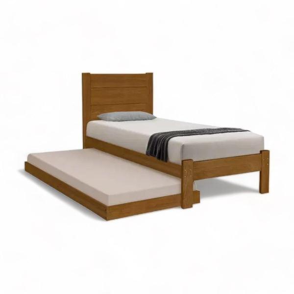 Cama Lara Solteiro Imbuia com Auxiliar Atraente - Atraente Móveis Imagem de Cama Lara Solteiro Imbuia com Auxiliar Atraente