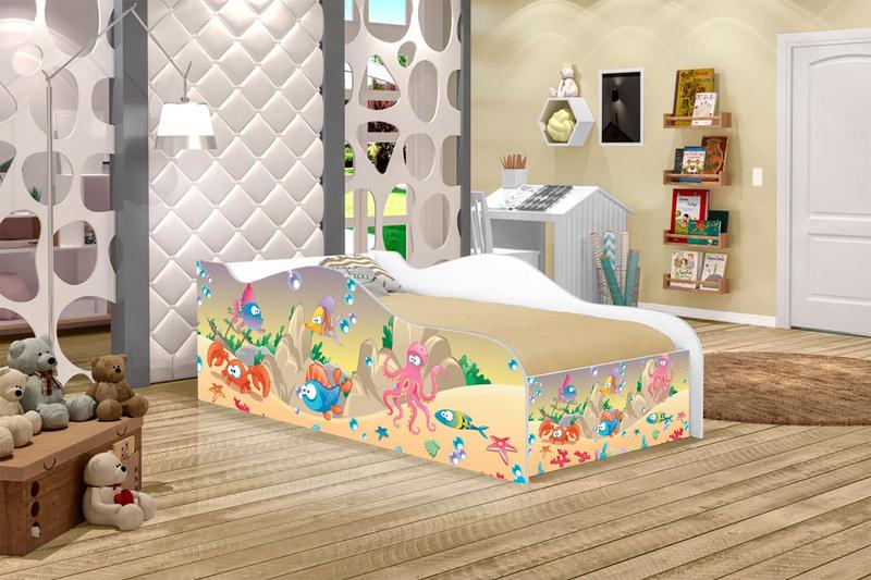 Cama Like Peixes Amigos Solteiro Com Colchão - Mais de Casa Imagem de Cama Like Peixes Amigos Solteiro Com Colchão