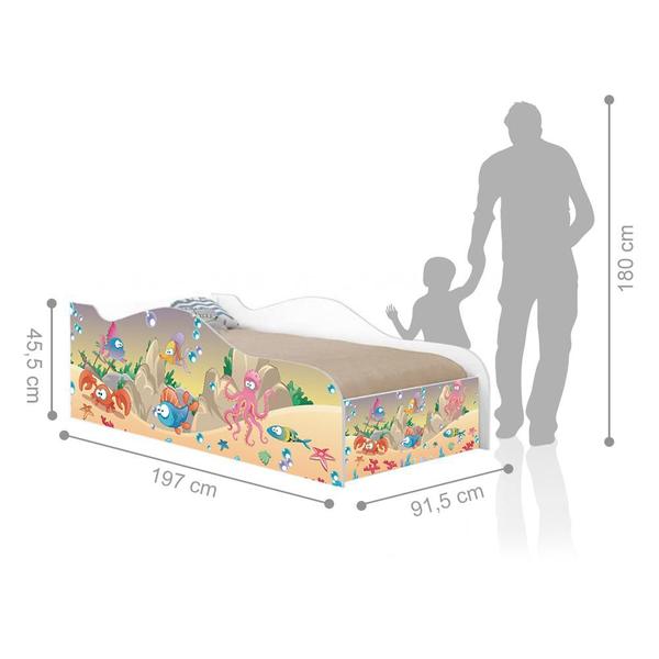 Cama Like Peixes Amigos Solteiro Com Colchão - Mais de Casa Imagem de Cama Like Peixes Amigos Solteiro Com Colchão
