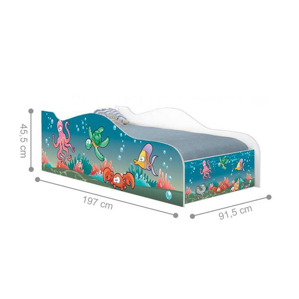 Imagem de Cama Like Peixinhos no Mar Solteiro Com Colchão