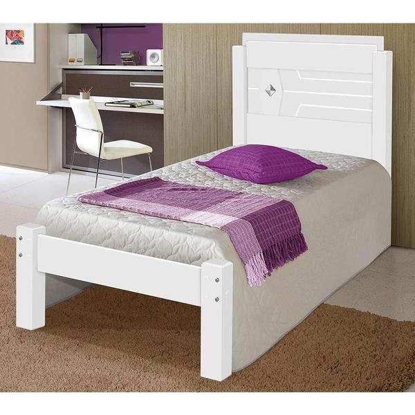 Imagem de Cama Livia Solteiro Branco/Lilas - Carmolar