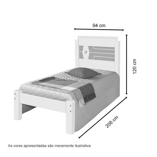 Imagem de Cama Livia Solteiro Branco/Lilas - Carmolar