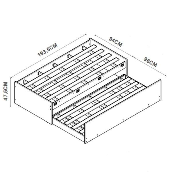 Imagem de Cama Matrix 3 em 1 Quarto Solteiro com Auxiliar e Casal