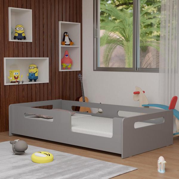 Imagem de Cama Montessori 100% MDF Solteiro Cinza Potente