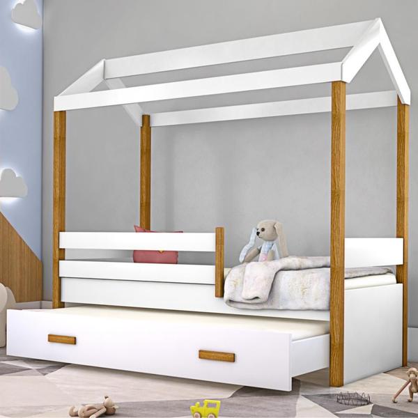 Imagem de Cama Montessori Cabana com Auxiliar e Colchão 