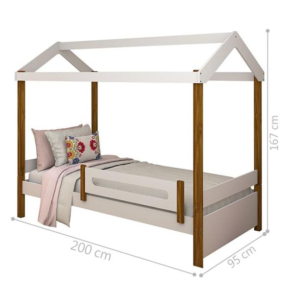 Imagem de Cama Montessori Cabana Solteiro Branco e Mel