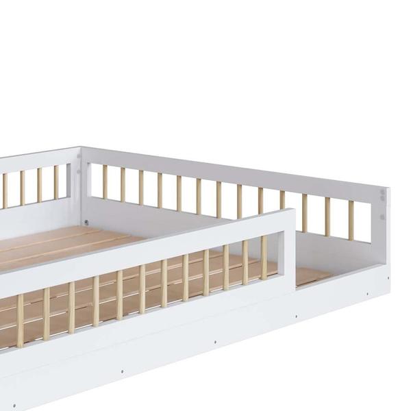 Imagem de Cama Montessoriana Casal Infantil 144 x 195 cm Branco Aconchego Shop JM