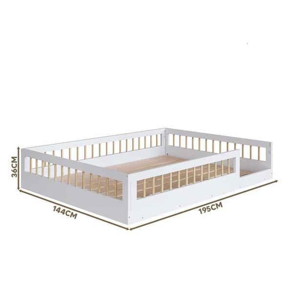 Imagem de Cama Montessoriana Casal Infantil Branca 144 X 195 Cm Branco