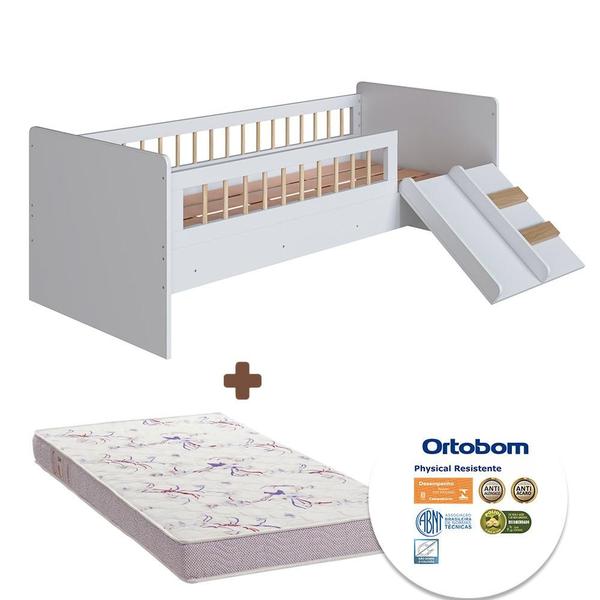 Cama Montessoriana Com Colchão Ortobom Solteiro Infantil Com Grade De Proteção 135cm x 193cm Branco Merritt Shop Jm Imagem de Cama Montessoriana Com Colchão Ortobom Solteiro Infantil Com Grade De Proteção 135cm x 193cm Branco Merritt Shop Jm