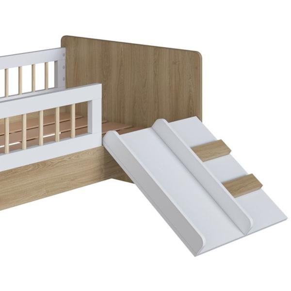 Imagem de Cama Montessoriana Escada E Escorrega AFT010 Aveiro OAK Branco Comm