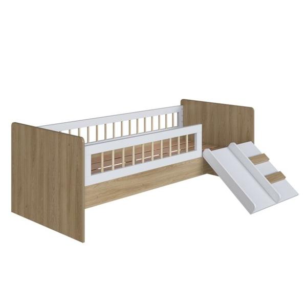 Imagem de Cama Montessoriana Escada E Escorrega AFT010 Aveiro OAK Branco Comm