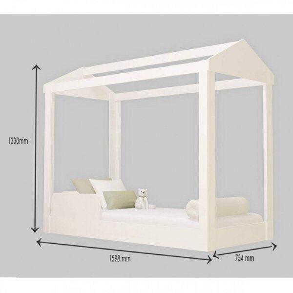 Imagem de Cama Montessoriana Infantil 160cm Casinha Montessoriana Crystal J&A Móveis Branco Branco