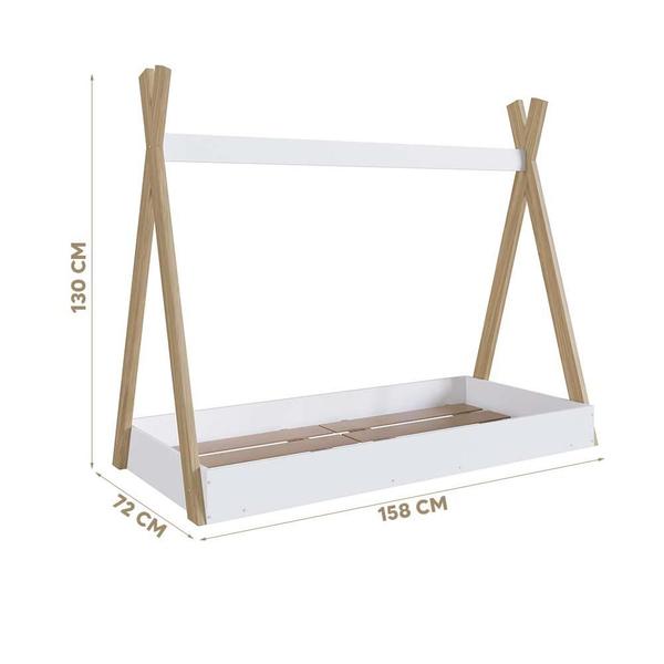 Imagem de Cama Montessoriana Infantil 72cm x 158cm Branco Augustine Shop Jm