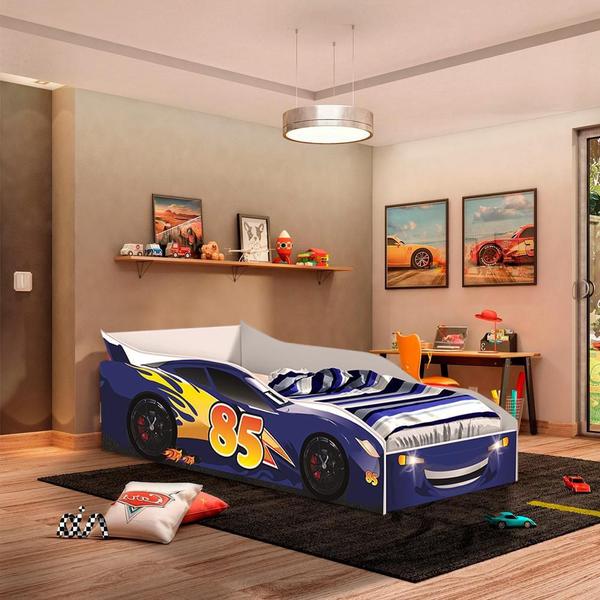 Imagem de Cama Montessoriana Infantil Carro Azul Bryan