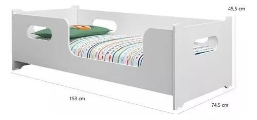 Imagem de Cama Montessoriana Infantil Encanto Branca Com Colchão D-23 150x70