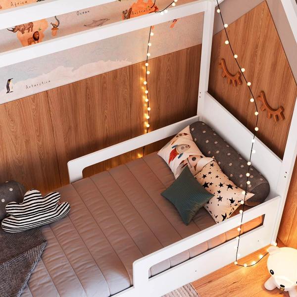 Imagem de Cama Montessoriana Infantil Estilo Casinha Com Cama Auxiliar