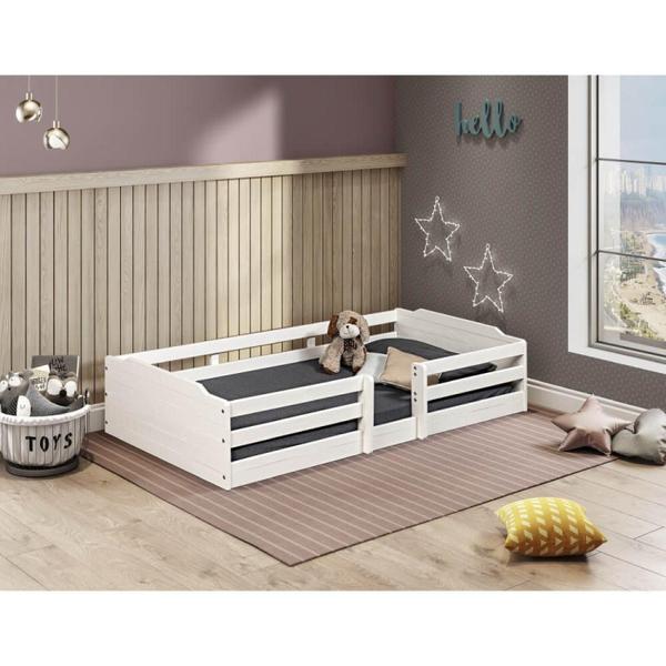 Imagem de Cama Montessoriana Malta Madeira Maciça Branco - Casatema