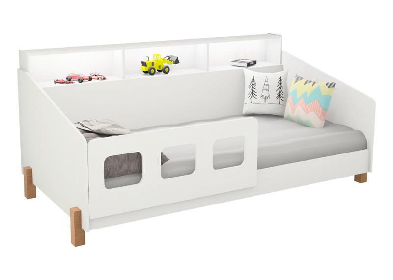 Imagem de Cama Montessoriana  Mavi Juvenil com nicho, Led e Colchão