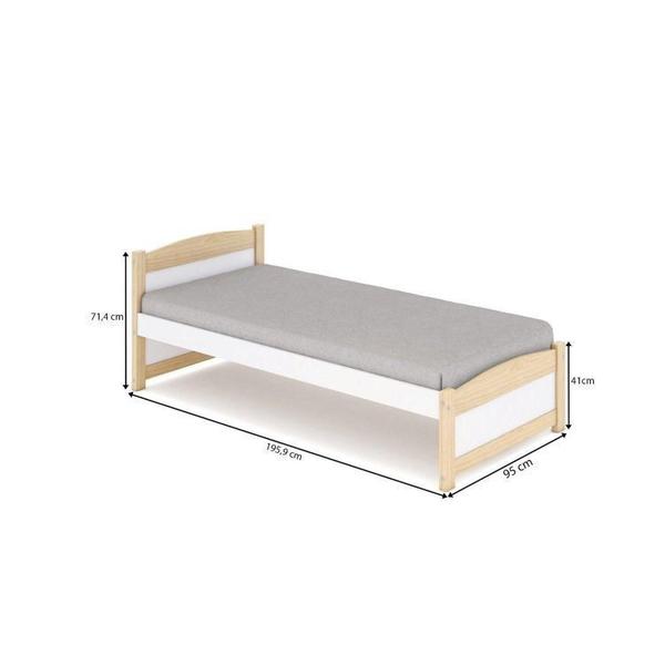 Imagem de Cama Montessoriana Solteiro Casinha + Telhado Casatema Branco/Natural