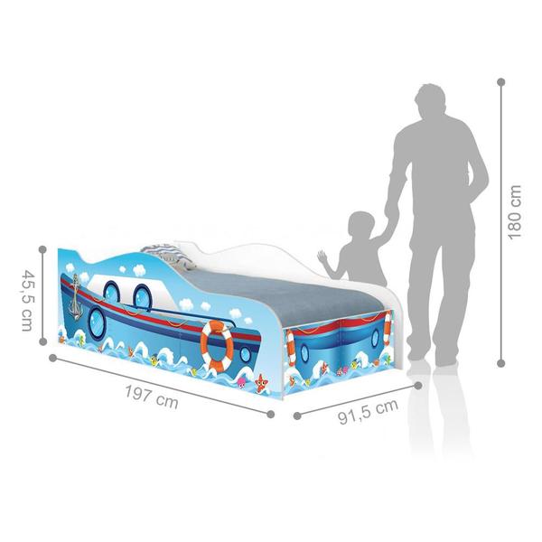 Cama Navio Kids Solteiro Com Colchão - CasaH Imagem de Cama Navio Kids Solteiro Com Colchão