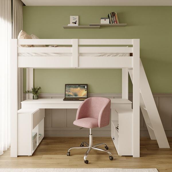 Imagem de Cama Office Star Light com Escada Inclinada Casatema