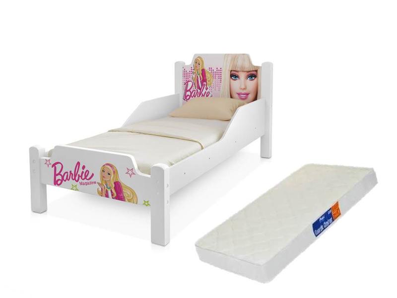 Imagem de Cama para menina da barbie com proteção lateral mais colchão