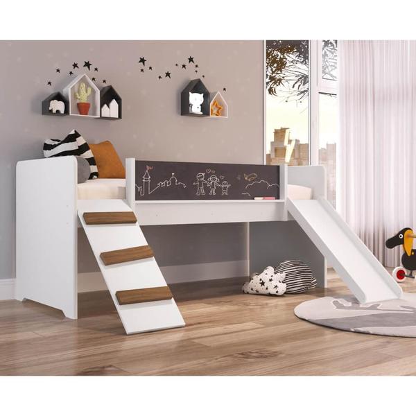 Imagem de Cama Playground com Rampa e Escorregador - Branco