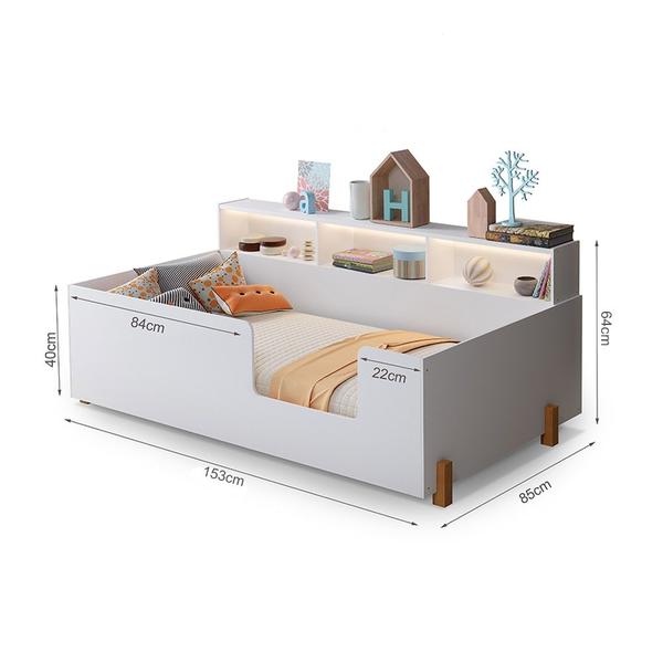 Imagem de Cama Premium Criança Infantil Montessoriana Juvenil Doçura Com Nicho Branca + Colchão