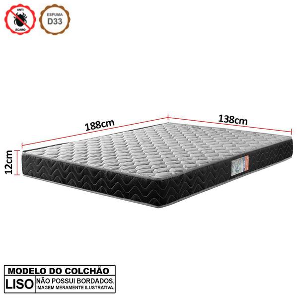 Imagem de Cama Quarta Casal Madeira Maciça Lara e Colchão 140cm